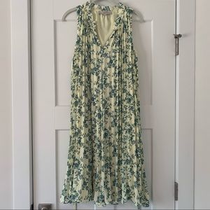 NWOT LOFT patterned pleated midi dress